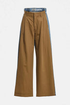 Krisp Fabric Mix Jeans in Camel Club