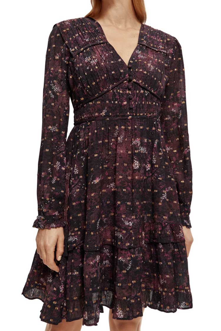 LS Lurex Jacquard Ruffle Dress | FINAL SALE