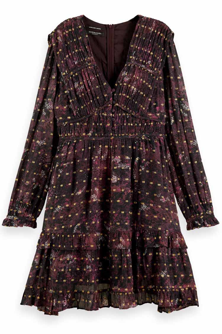 LS Lurex Jacquard Ruffle Dress | FINAL SALE