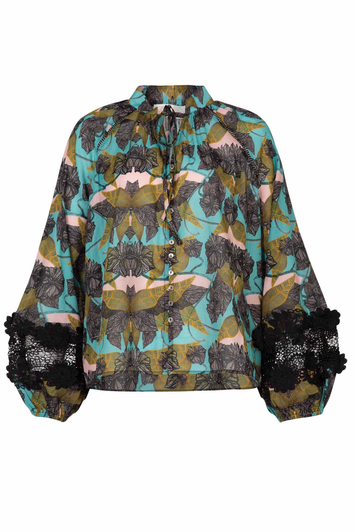 Lace To The Top Blouse in Lotus Of Love