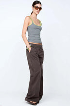 Lana Square Neck Tank in Grey Marle Lime | FINAL SALE