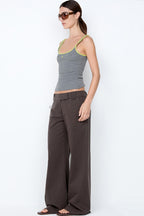 Lana Square Neck Tank in Grey Marle Lime | FINAL SALE