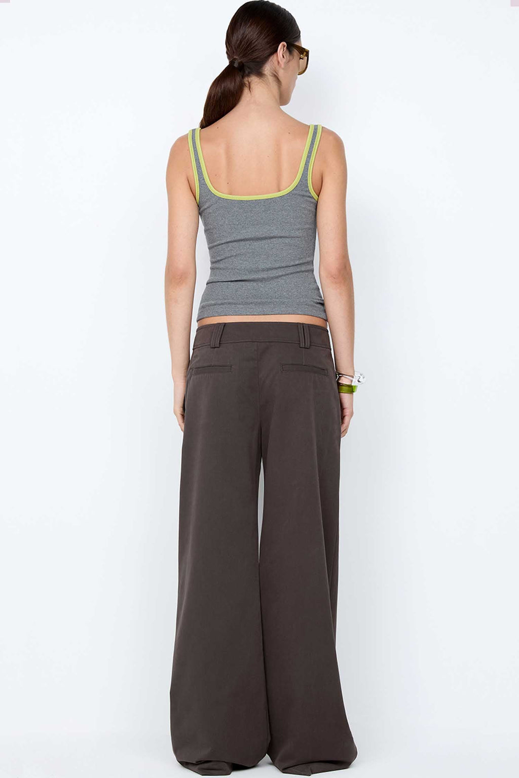 Lana Square Neck Tank in Grey Marle Lime | FINAL SALE
