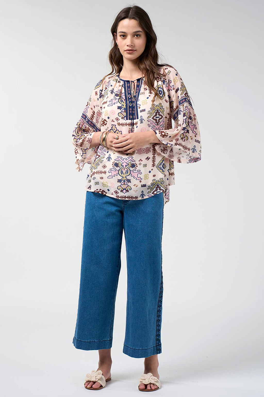 Lanka Blouse in Bone Multi