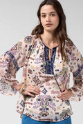 Lanka Blouse in Bone Multi
