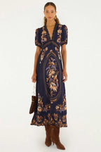 Lara Maxi Dress in Navy Blue