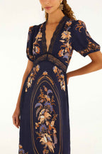 Lara Maxi Dress in Navy Blue