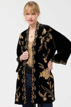 Lara Velvet Kimono in Black