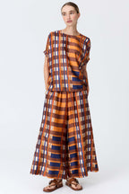 Lattice Pant in Amber Check