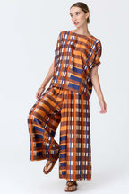 Lattice Pant in Amber Check
