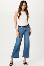 Leenah Ankle Wide Leg Jean w Raw Hem - Moonchild