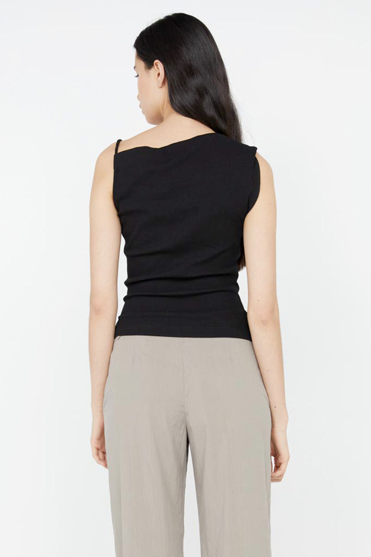 Leila Asym Tank in Black | FINAL SALE