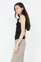 Leila Asym Tank in Black | FINAL SALE