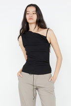 Leila Asym Tank in Black | FINAL SALE