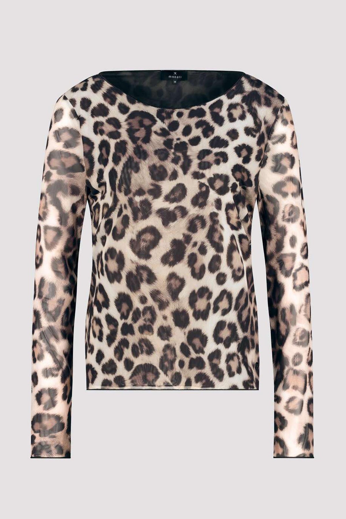 Leopard T-Shirt w A/O Mesh in Black Print