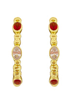 Lex Hoops w Red Glass