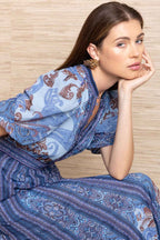 Liliosa S/S Long Dress in Blue