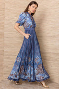 Liliosa S/S Long Dress in Blue