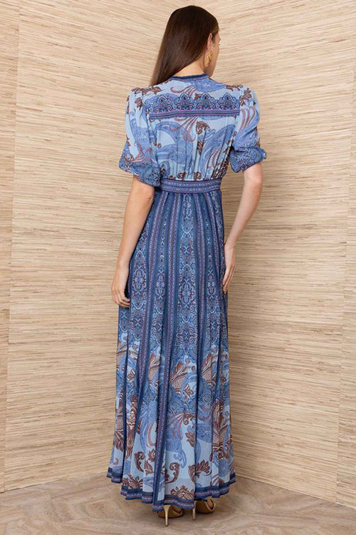 Liliosa S/S Long Dress in Blue