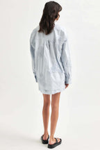Liverno 3D Flower Shirt in Gray Dawn | FINAL SALE