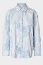 Liverno 3D Flower Shirt in Gray Dawn | FINAL SALE