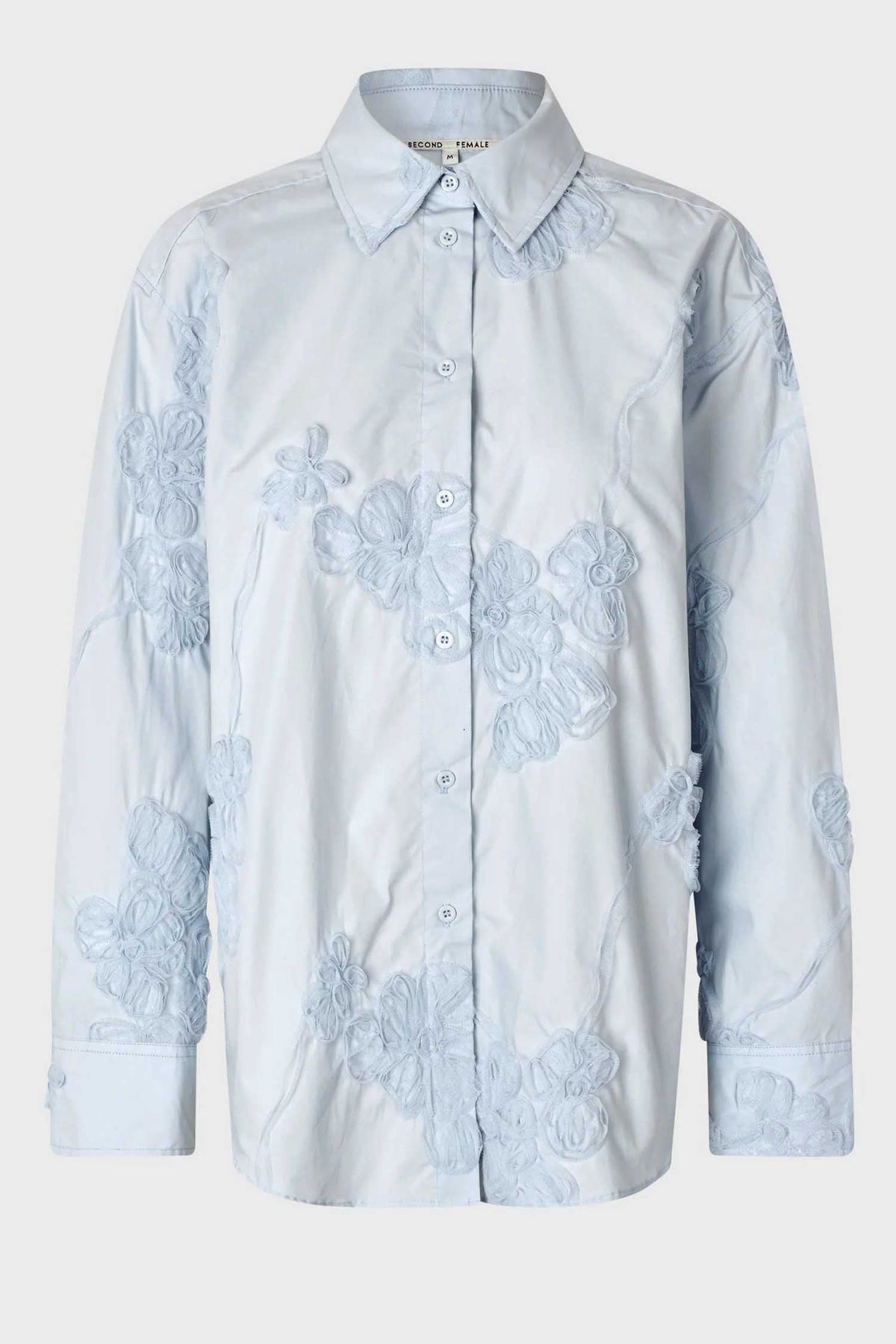 Liverno 3D Flower Shirt in Gray Dawn | FINAL SALE