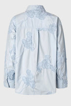 Liverno 3D Flower Shirt in Gray Dawn | FINAL SALE