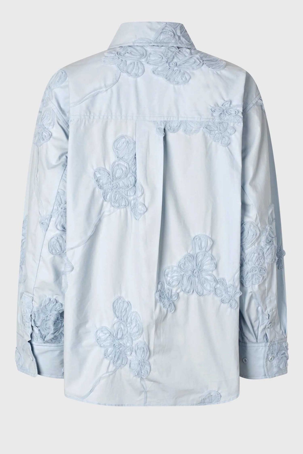 Liverno 3D Flower Shirt in Gray Dawn | FINAL SALE