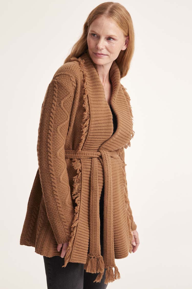 Lois Wrap Cardigan in Camel | FINAL SALE