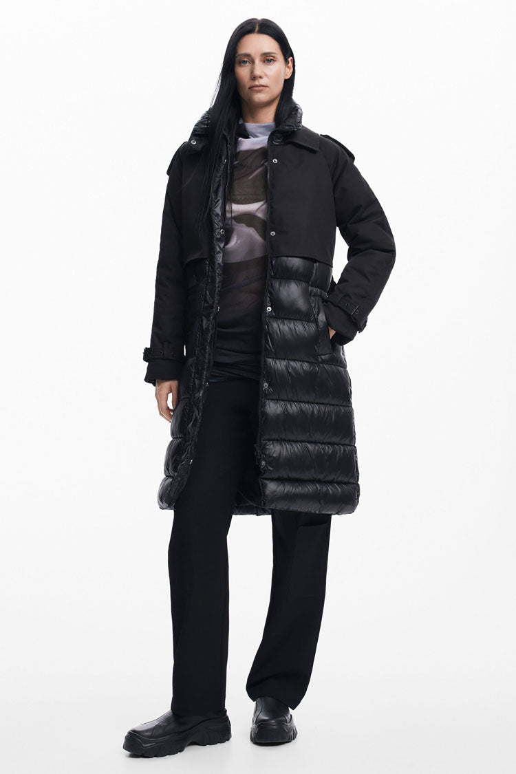 Long Hybrid Padded Coat