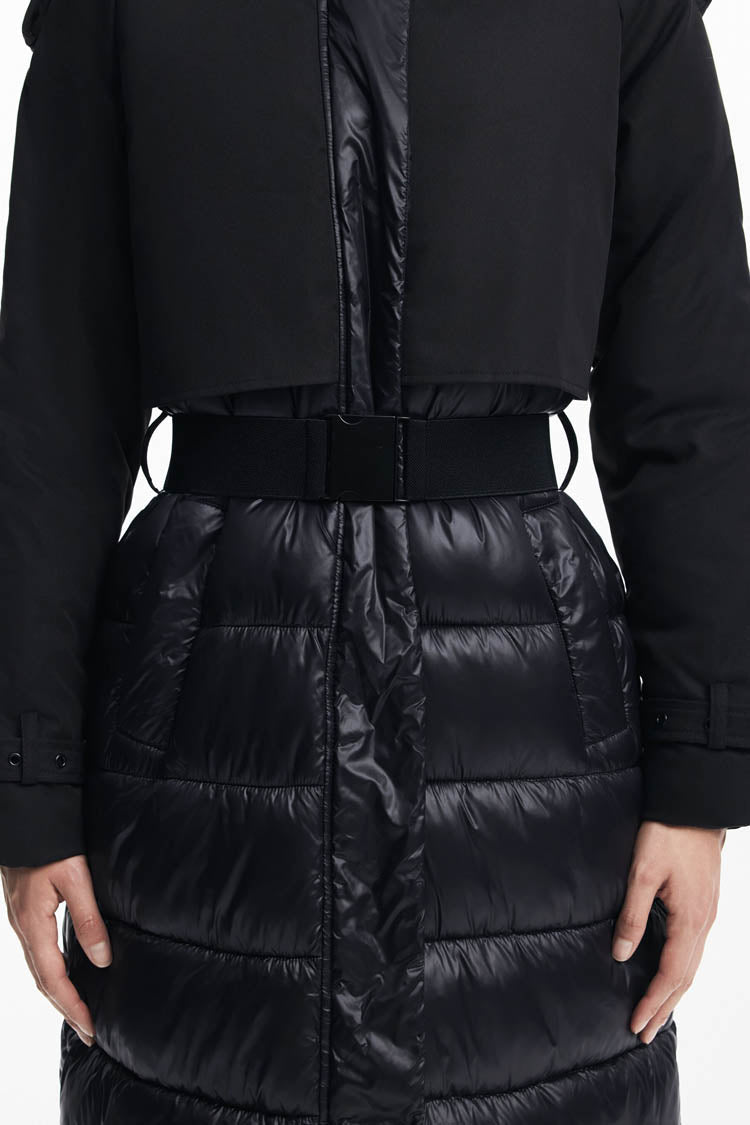 Long Hybrid Padded Coat
