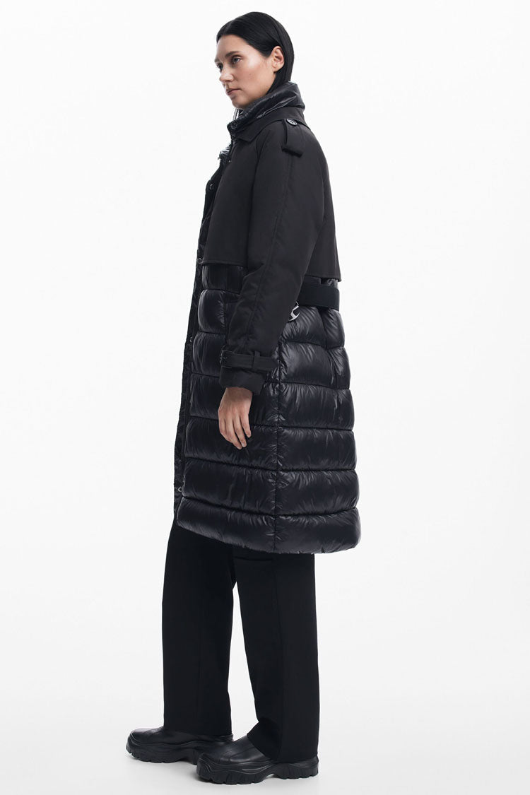 Long Hybrid Padded Coat