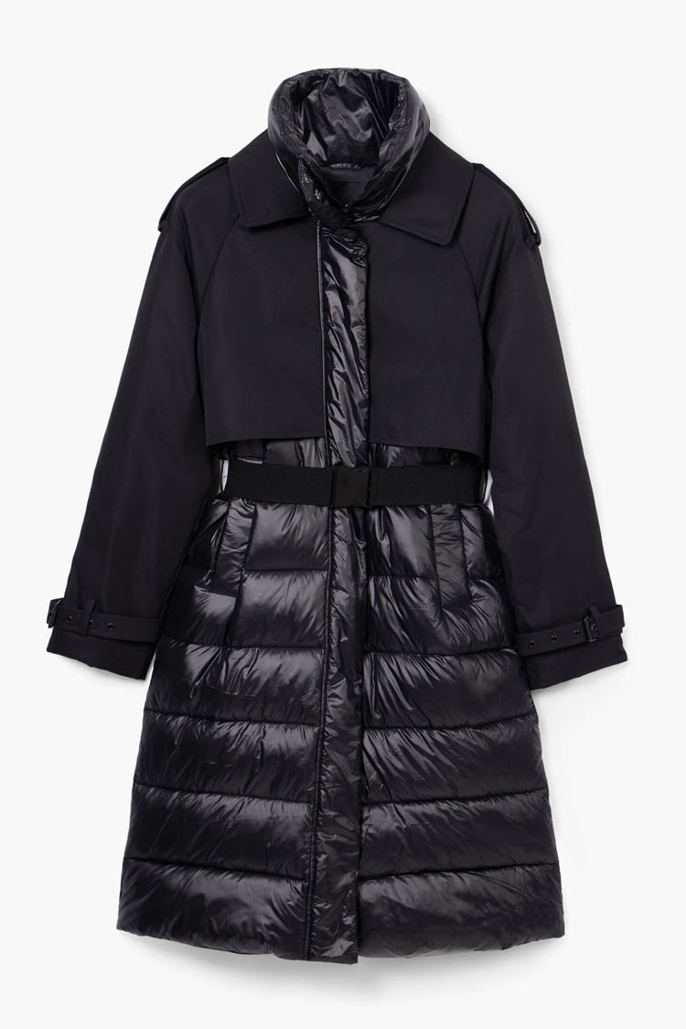 Long Hybrid Padded Coat