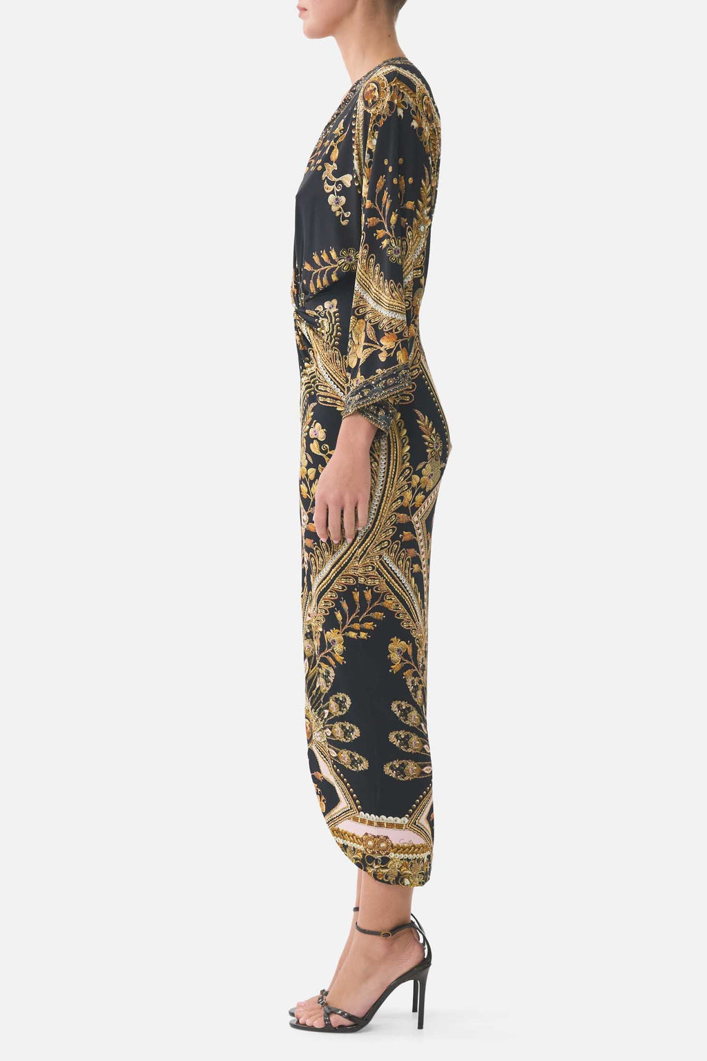 Long Split Front Twist Dress in Taurus Rising