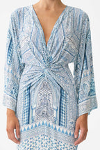 Long Split Front Twist Dress in The Hum of the Alhambra