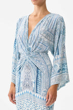 Long Split Front Twist Dress in The Hum of the Alhambra