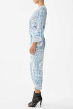 Long Split Front Twist Dress in The Hum of the Alhambra