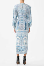 Long Split Front Twist Dress in The Hum of the Alhambra