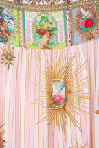 Long Tiered Dress with Bow Ties in Painted Prayers