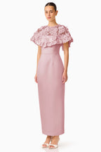 Lorina Cape Gown in Rose Pink