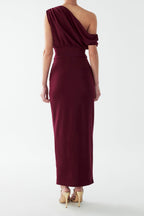Lucy Ankle Dress in Wine