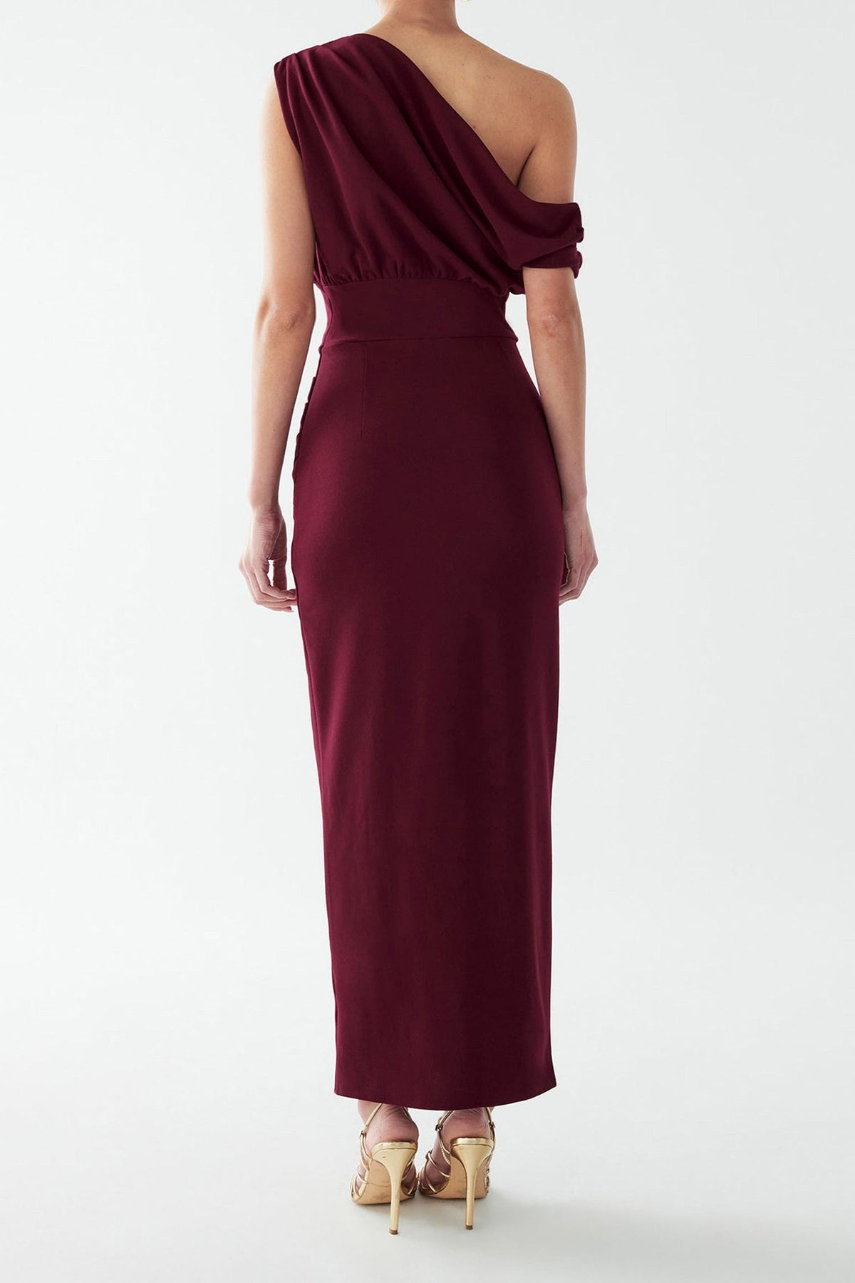 Lucy Ankle Dress in Wine