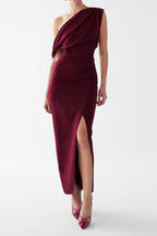 Lucy Ankle Dress in Wine