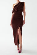 Lucy Ankle Dress in Maroon