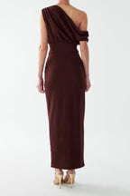 Lucy Ankle Dress in Maroon