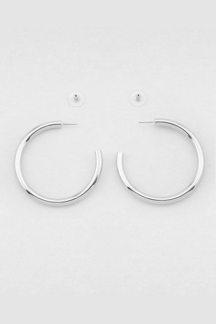 Lucy Hoop Earrings in Silver