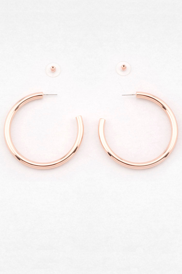 Lucy Hoop Earrings in Rose Gold