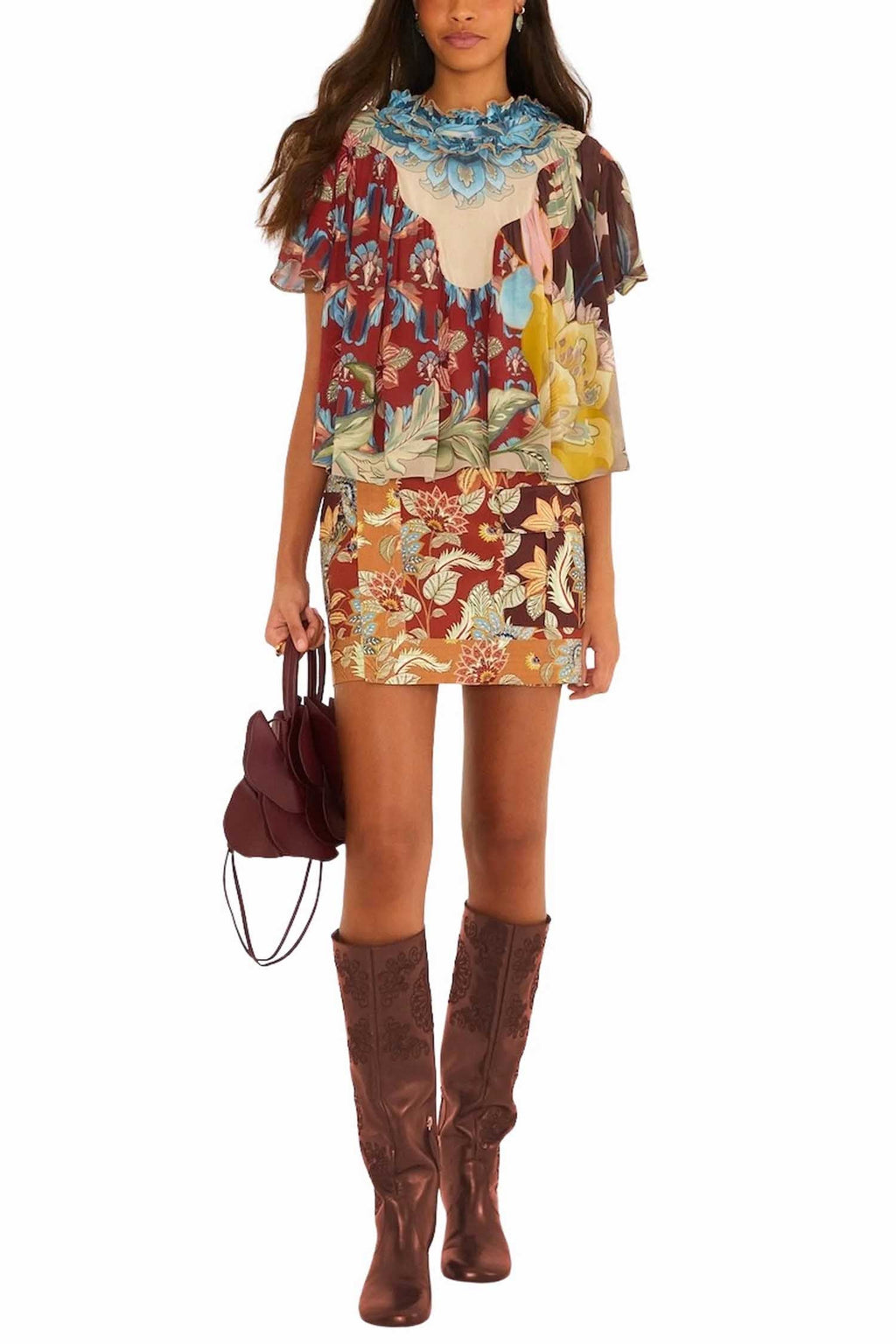 Lunar Boho Multicolour Short Sleeve Blouse