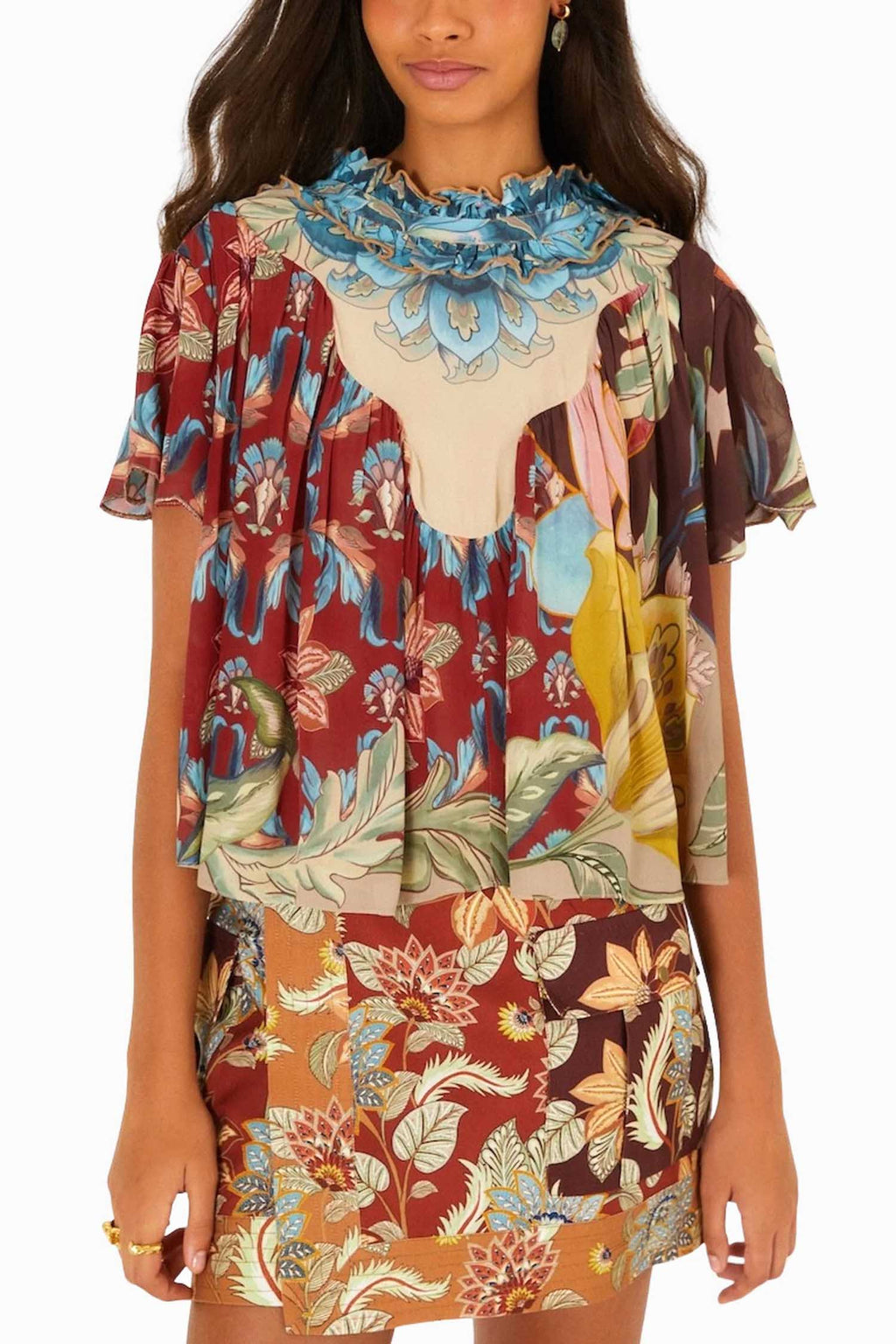 Lunar Boho Multicolour Short Sleeve Blouse