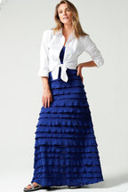 Maddison Maxi Ruffle Dress in Sapphire